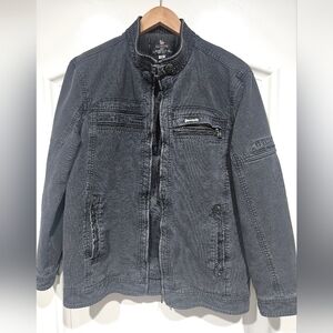 Men's Charcoal Distressed Y2k Vintage Vibes. Jacket Size XXL